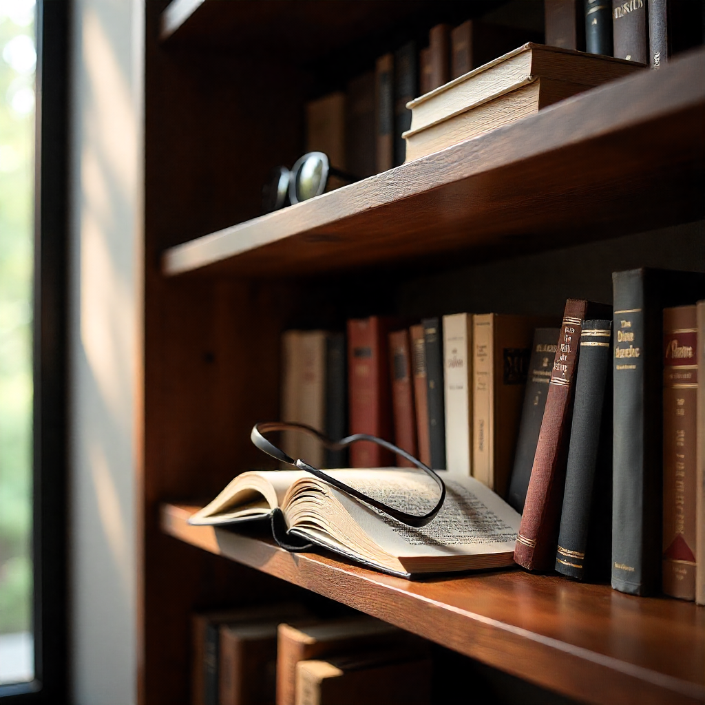 Skräddarsydd bokhylla i valnöt